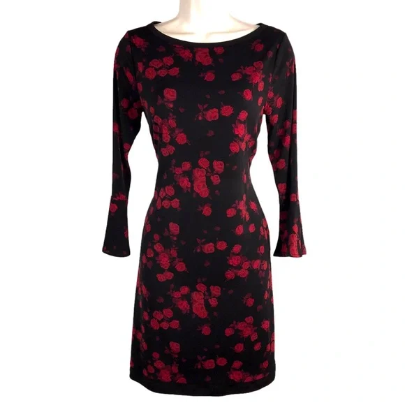 Michael Kors | Dresses | Michael Kors Gorgeous Red Roses Dress | Poshmark